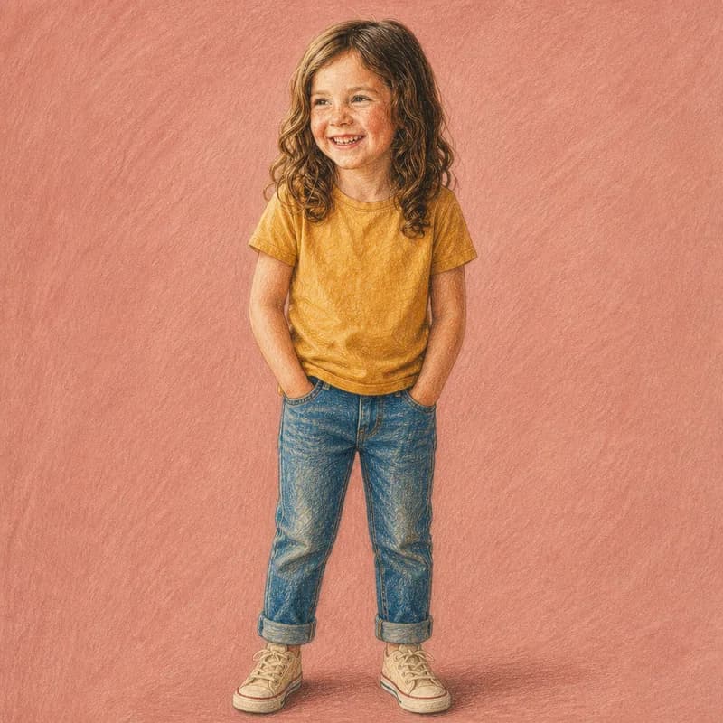 Lena as a character in the Colored Pencil style