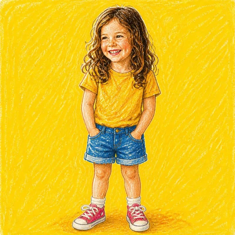 Lena as a character in the Crayon style