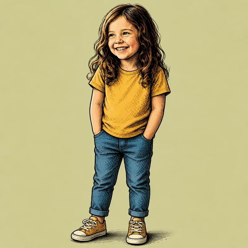 Lena as a character in the Pen and Ink style