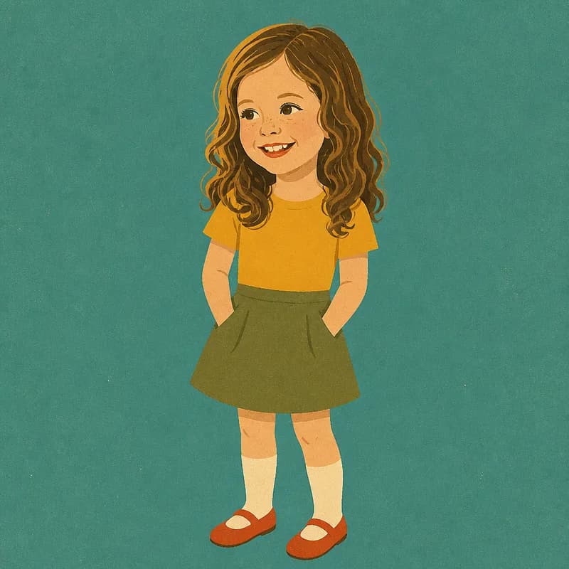 Lena as a character in the Mid-Century style