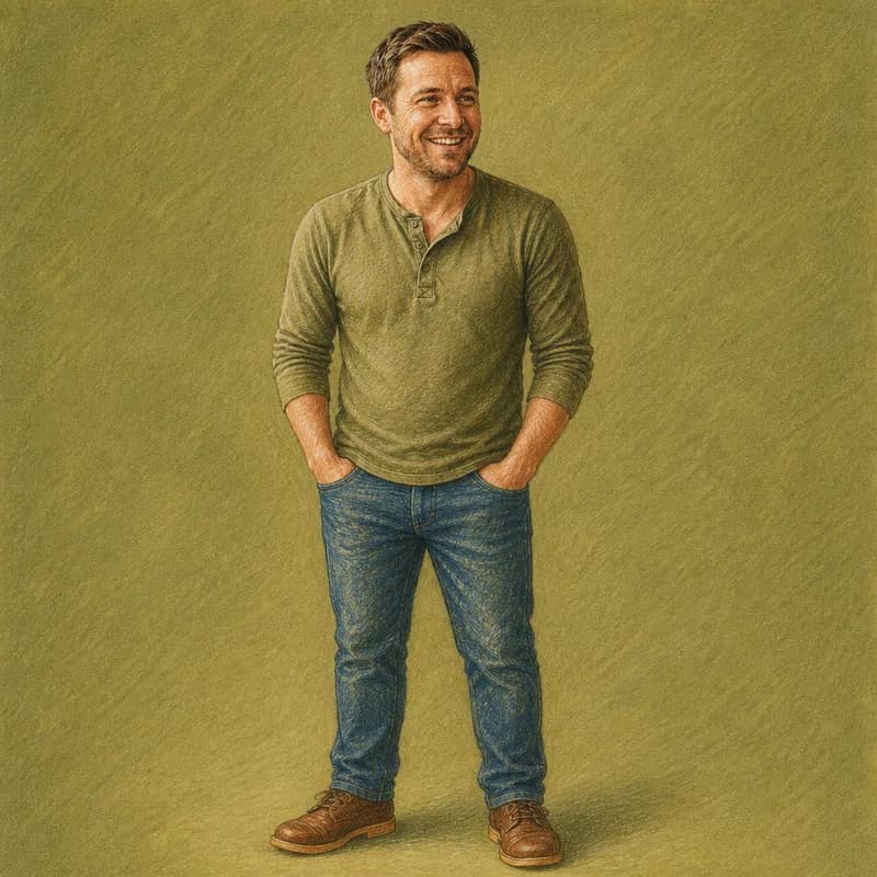 Dad as a character in the Colored Pencil style