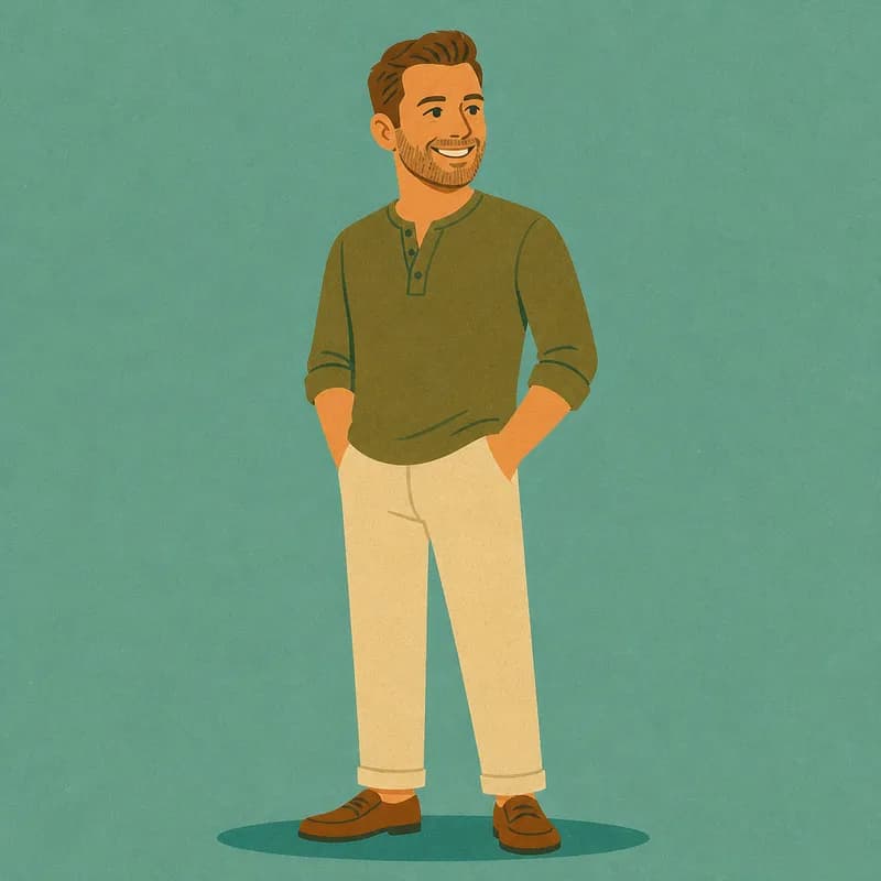 Dad as a character in the Mid-Century style